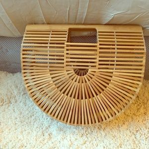 Wooden bag inspired by designer handbag